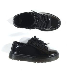 Dr. Martens Spin Patent Leather Shoes Womens Size 6 Black Lace Up Low Top